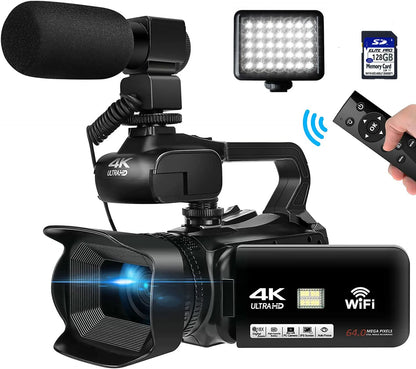 WIFI Camcorder 4K 64MP 60FPS Vlogging Touch Screen