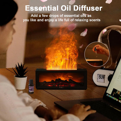Luftbefeuchter, ätherische Öle, Luftbefeuchter für Zuhause, Aroma-Luftbefeuchter, Flammen-Aroma-Diffusor mit LED-Licht, Fernbedienung