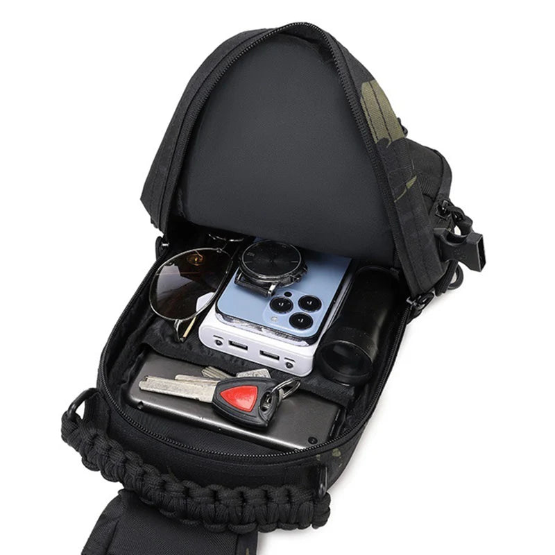 Men's Camping Chest Bag Tactical Sports Shoulder Outdoor Fanny Pack Hiking Climbing Cycling Fishing MOLLE System Sling Bags