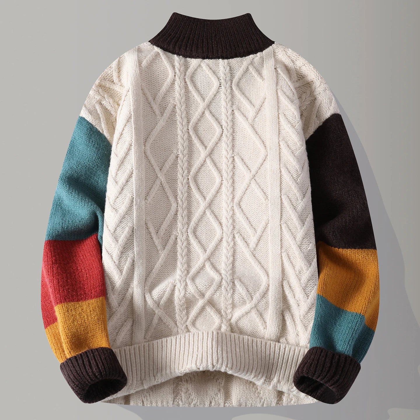 Herbst/Winter Modetrend Retro Sport Dicker Warmer Strickpullover Herren Locker Bequem Große Größe Hochwertiger Pullover