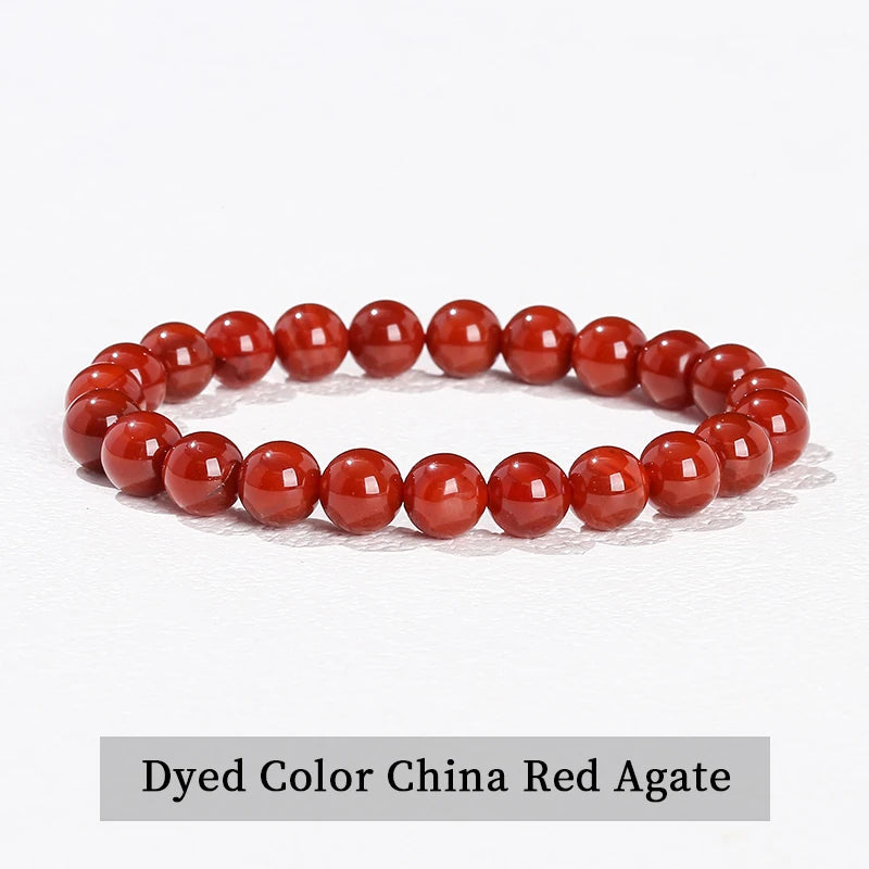JD Natural Stone Beads Bracelet Amethyst Tiger Eye Crystal Quartz Agate Gem Beads Bangles Women Men Reiki Healling Jewelry Gift