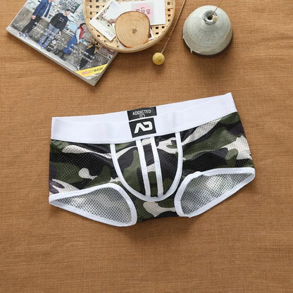 Herren Nylon Mesh atmungsaktive, kühle Tarnfarben-Boxershorts.