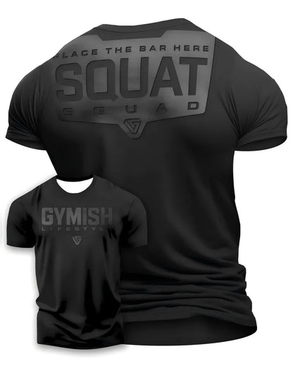 Hot selling summer men's gym training letter printed polyester micro elastic breathable round neck T-shirt outdoor sports top