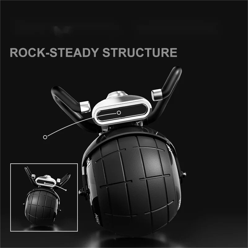 Motorcycle handlebar with 'Rock-Steady Structure' text on a dark background