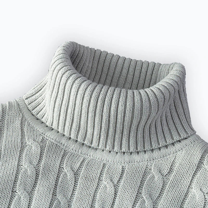 Rollkragenpullover lässig Herren Rollkragen Strickpullover Warmer Herren Pullover Wollpullover