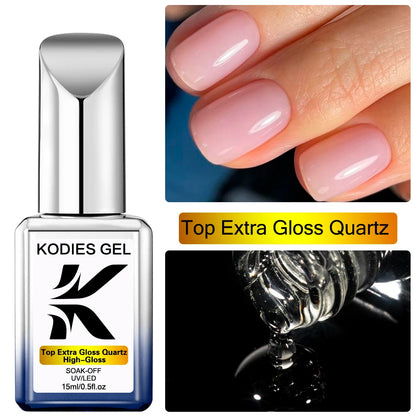 KODIES GEL Chrome Top Coat Nail Powder Finish UV Gel Nail Polish 15ML Super Shine Topcoat No Wipe Semi Permanent DIY Nails Art