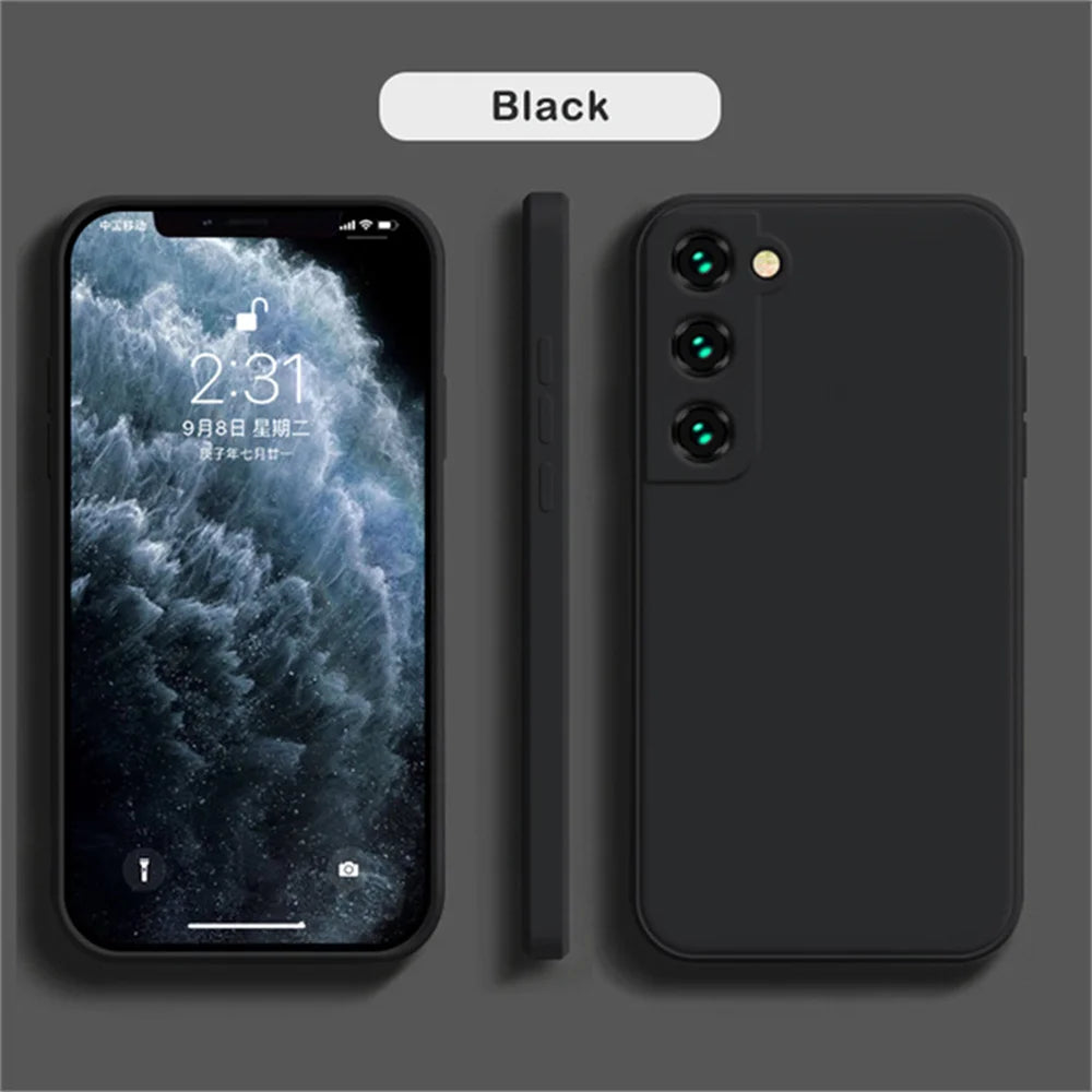 Luxuriöse Flüssigsilikonhülle für Samsung S25 S24 Galaxy S20 S21 S22 S23 FE Plus Note10 20 A52 A31 A41 A71 A51 A72 A70 A50 Coque