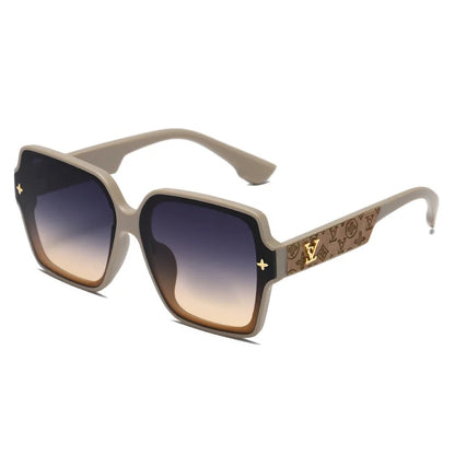 Fashion Square Frame Sunglasses for Women Luxury UV Protection Large Frame All-Match DS-8052-1