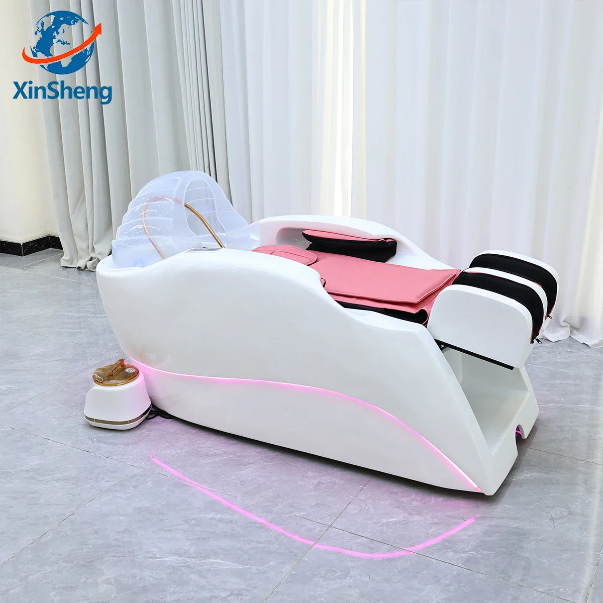 XinSheng Professional Electric Massage Bed Head SPA Salon Massage Table Hair Washing Fumigation Beds Barber Shop Smart Furniture