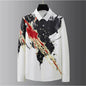 Teglex Luxury Letter Slim Fit Long Sleeve Dress Shirt