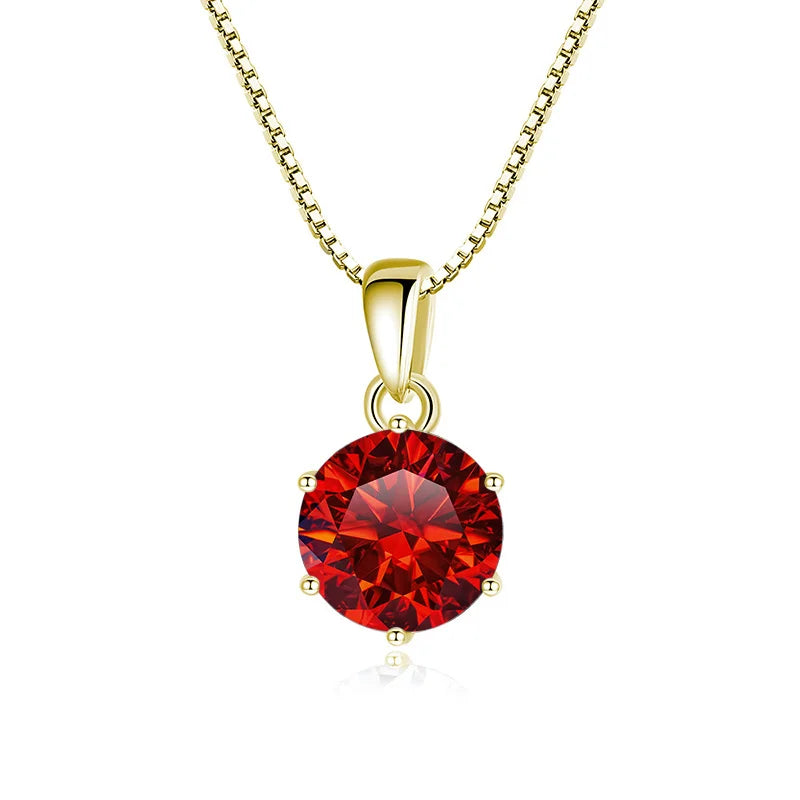 JoyceJelly 1 CT Real Moissanite Pendant Necklace For Women Royal Blue Color Moissanite 925 Sterling Silver Wedding Fine Jewelry