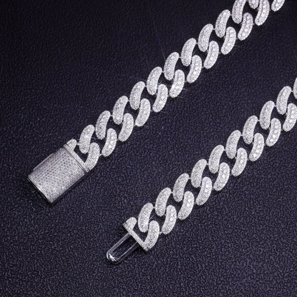 Iced Out Moissanite Cuban Link Necklace for Men | Hip Hop Chain