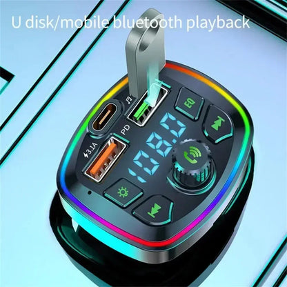 Q7 Car Bluetooth FM Transmitter - Dual USB PD Charging, Hands-Free Calling & Mp3 (3.1A)