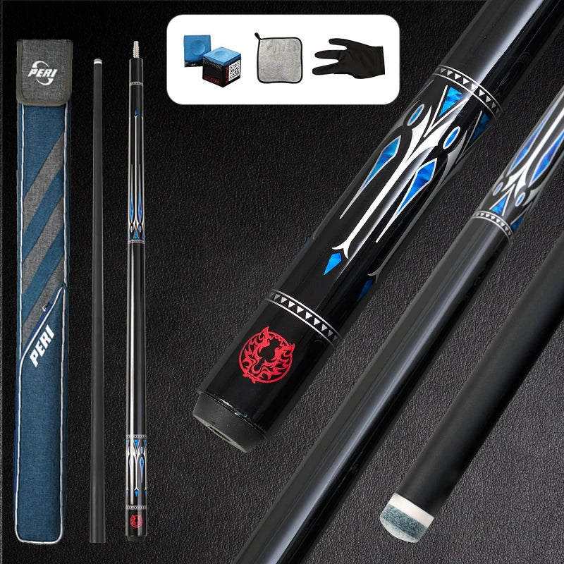 2 in 1 Langyan 58 inch billiard cue carbon fiber 11.2 mm billiard cue large head, multiple styles to choose from