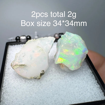 Natural Ethiopia Opal Gem Mineral Specimen Box