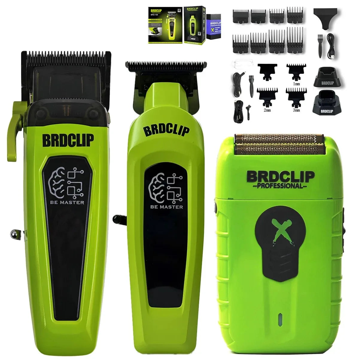Professioneller elektrischer Haarschneider BRD 106 mit Ladestation 7500 U/min Haartrimmer für Herren DK-078 DLC Klinge 7200 U/min Friseurset 2-teilig