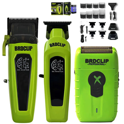 Professioneller elektrischer Haarschneider BRD 106 mit Ladestation 7500 U/min Haartrimmer für Herren DK-078 DLC Klinge 7200 U/min Friseurset 2-teilig