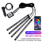 Neon LED Car Interior Ambient Foot Strip Light Kit Accessories RGB Backlight Remote App Music Control Auto Decorative Lamp