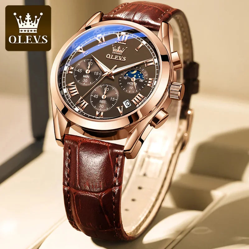OLEVS Luxus-Herrenuhr für Business – Edelstahl, leuchtend & wasserdicht