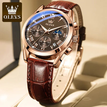 OLEVS Luxus-Herrenuhr für Business – Edelstahl, leuchtend & wasserdicht