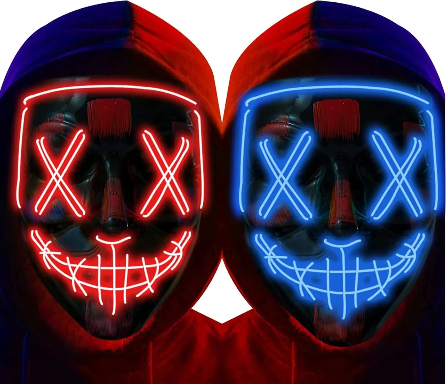 LED Light Up Halloween Mask Scary Cosplay Mask Festival Masquerade Carnival Party Costume Gift