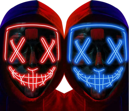 LED Light Up Halloween Mask Scary Cosplay Mask Festival Masquerade Carnival Party Costume Gift