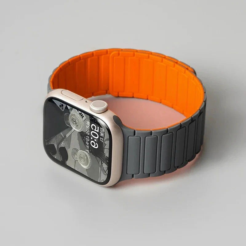 Silicone Strap for Apple Watch 46mm 42mm 49mm 45mm 41mm 44mm 40mm Magnetic Band for IWatch Ultra 3/2 Series 11 10 9 8 7 6 SE 5