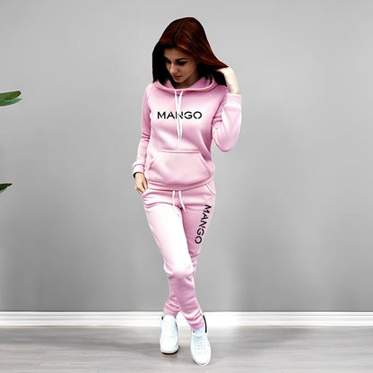 Letter Printing Womens Tracksuit Casual Hooded Sweatshirt 2 Pcs Set Sports Jogging Home Woman Clothing Street Quality Pants Suit