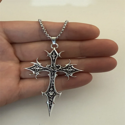 European And American Fashion Personality Retro Gothic Cross Necklace For Men And Women Street Hip-Hop Trendsetters Versatile Pe