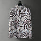 Teglex Men's Retro Graffiti Print Long Sleeve Shirt