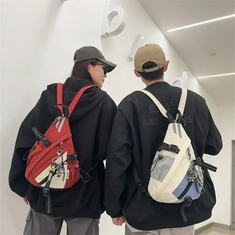 NEU Hip Hop Sport Motorrad Rucksack Männer Frauen Multifunktions Wasserdichte Reise Einzel Schulter Schultasche Crossbody Brusttaschen