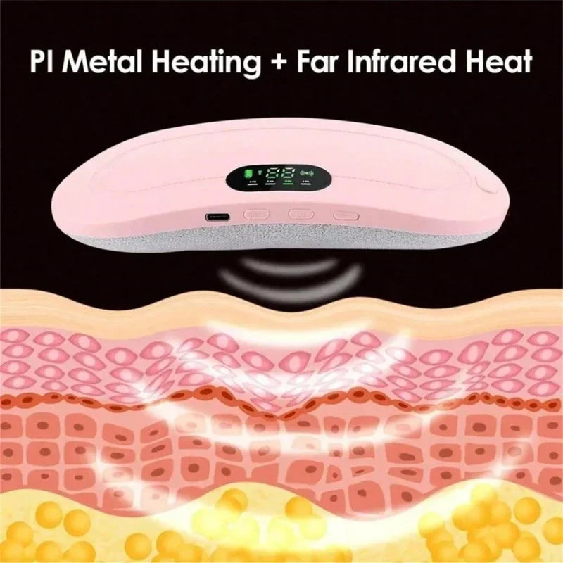 Electric Menstrual Heating Belt for Women – Vibrating Cramp Relief Waist Wrap, Adjustable Heat Therapy Pad for Period Pain