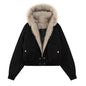 2025 Winterjacke für Damen, verdickter Pelzkragen, warm, Reißverschluss, Kapuzenpullover, für Paare, modisch, modisch, lässig, locker, Oberteil
