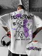 Summer New Men's American Street Letter Printed Cotton T-shirt Short Sleeve O-neck Tees Casual Sports Loose Oversized Tops