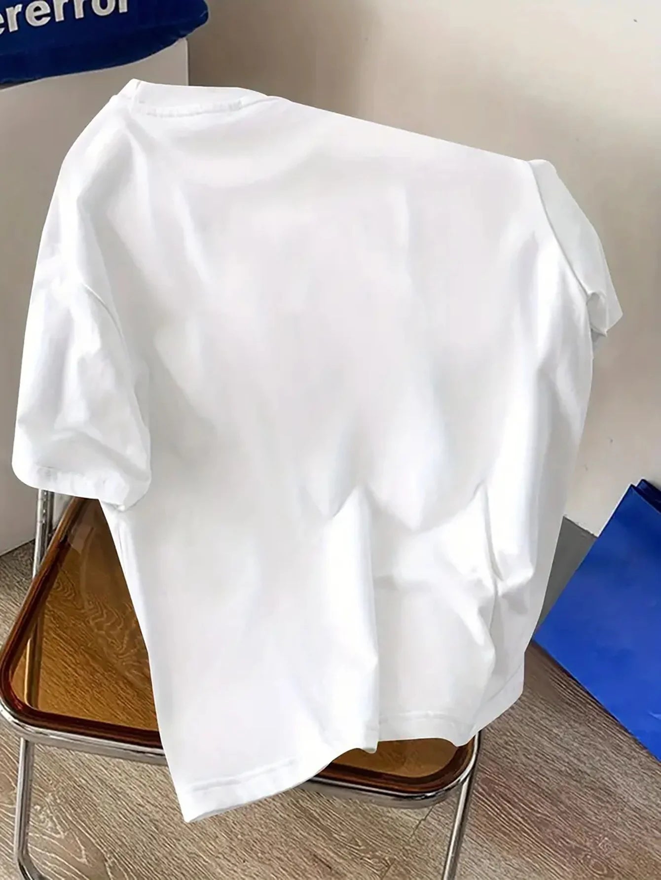 00% reine Baumwolle Herren Cartoon Bär Muster bedrucktes modisches lässiges lockeres Sport Rundhals Kurzarm T-Shirt Oberteil