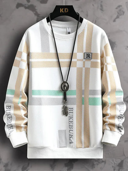 Loose Fit Long Sve round Ne Sweatirt Men's Heavyweight Basic T-irt Youth Casual Sle Spring Autumn Season Faion