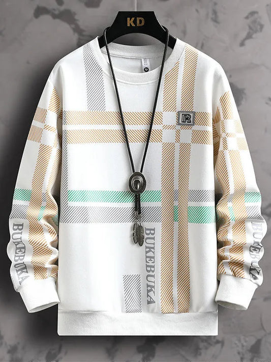Loose Fit Long Sve round Ne Sweatirt Men's Heavyweight Basic T-irt Youth Casual Sle Spring Autumn Season Faion