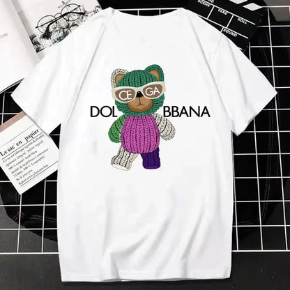 Kaufen Sie modische T-Shirts, kurzärmelige T-Shirts mit Sommer-Buchstabenmuster, lockere und atmungsaktive Eltern-Kind-Freizeit-T-Shirts