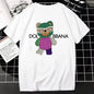 Kaufen Sie modische T-Shirts, kurzärmelige T-Shirts mit Sommer-Buchstabenmuster, lockere und atmungsaktive Eltern-Kind-Freizeit-T-Shirts