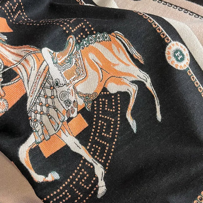 Luxury Winter Faux Cashmere Scarf Women 2025 fashionable Little horse thickened European and American warm Shawl