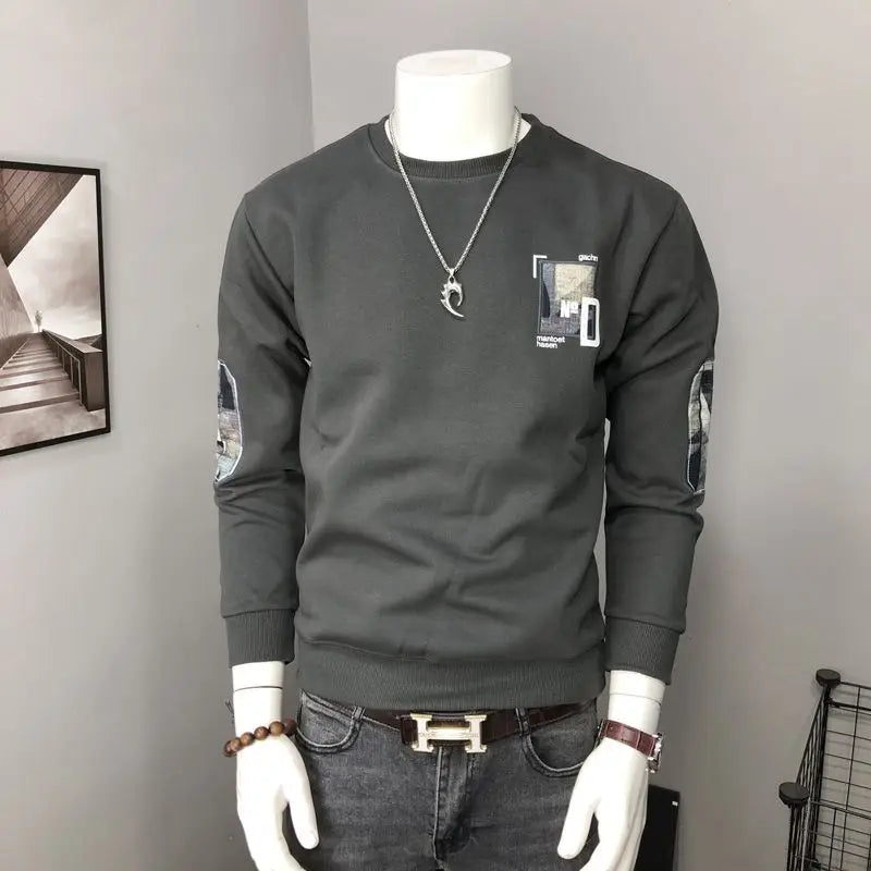 Langarm-Kapuzenpullover Herren Strick Rundhals Cool und Vielseitig Personalisiertes Oberteil