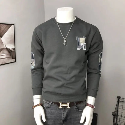 Langarm-Kapuzenpullover Herren Strick Rundhals Cool und Vielseitig Personalisiertes Oberteil