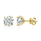 Smyoue 0.2-3CT Rose Gold Color Moissanite Stud Earrings for Women Sparkling Classic Wedding Lab Diamond Earring Pure 925 Silver