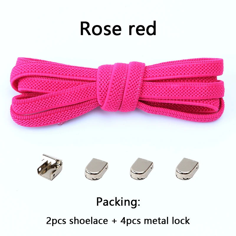Gummiband-Schnürsenkel ohne Binden, Einheitsgröße für Erwachsene und Kinder, Sportschuh-Schnürsenkel, schnürsenkellos, flach, dehnbar