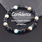 Classic Black Natural Labradorite Volcanic Stone Beads Bracelet Women Men Spiritual Protection and Energetic Banlance Jewelry