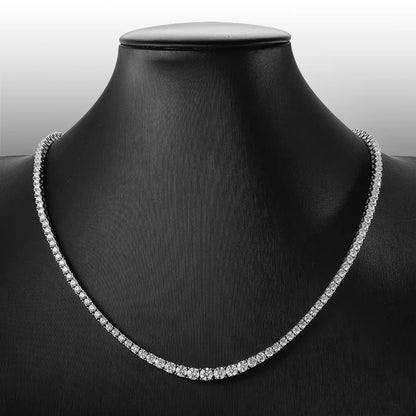 KNOBSPIN D Color Moissanit Tennis Halskette 925 Sterling Silber vergoldet 18k Gold Halskette für Damen Herren Hiphop Party Schmuck