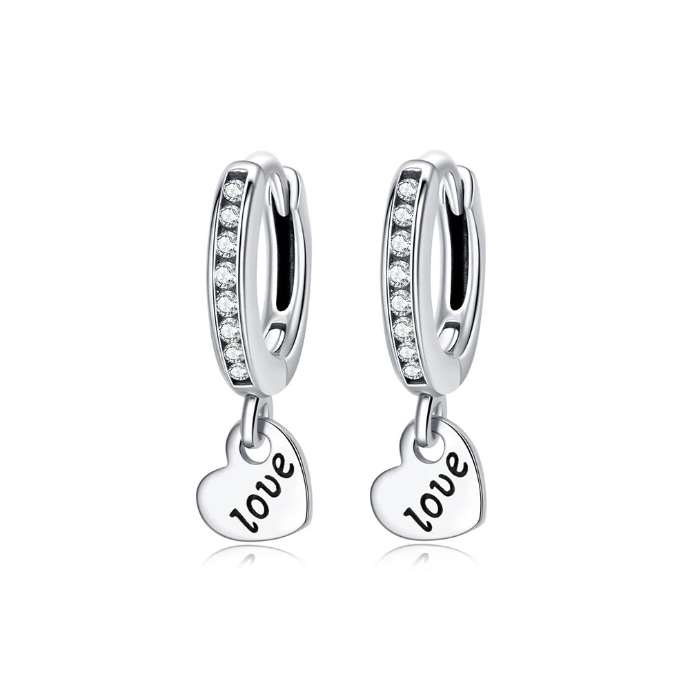 Original 925 Sterling Silber Ohrringe 2025 Stecker Creolen Kristall Ohrringe für Damen Roségold Krone Herz Unendlichkeit Biene Ohrring Schmuck