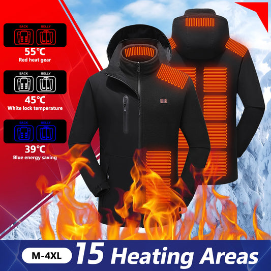 Winter USB Heated For Jacket Electric Heating Warm Clothes Motorcycle Camping Ski Combat Outdoor Sports Apparel
