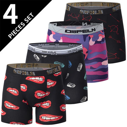 4/5/10 Pcs Fashionable Men's Long Underwear Casual Boyshort Youth Sports Shorts Comfortable Breathable Stretch Shorts Underwear