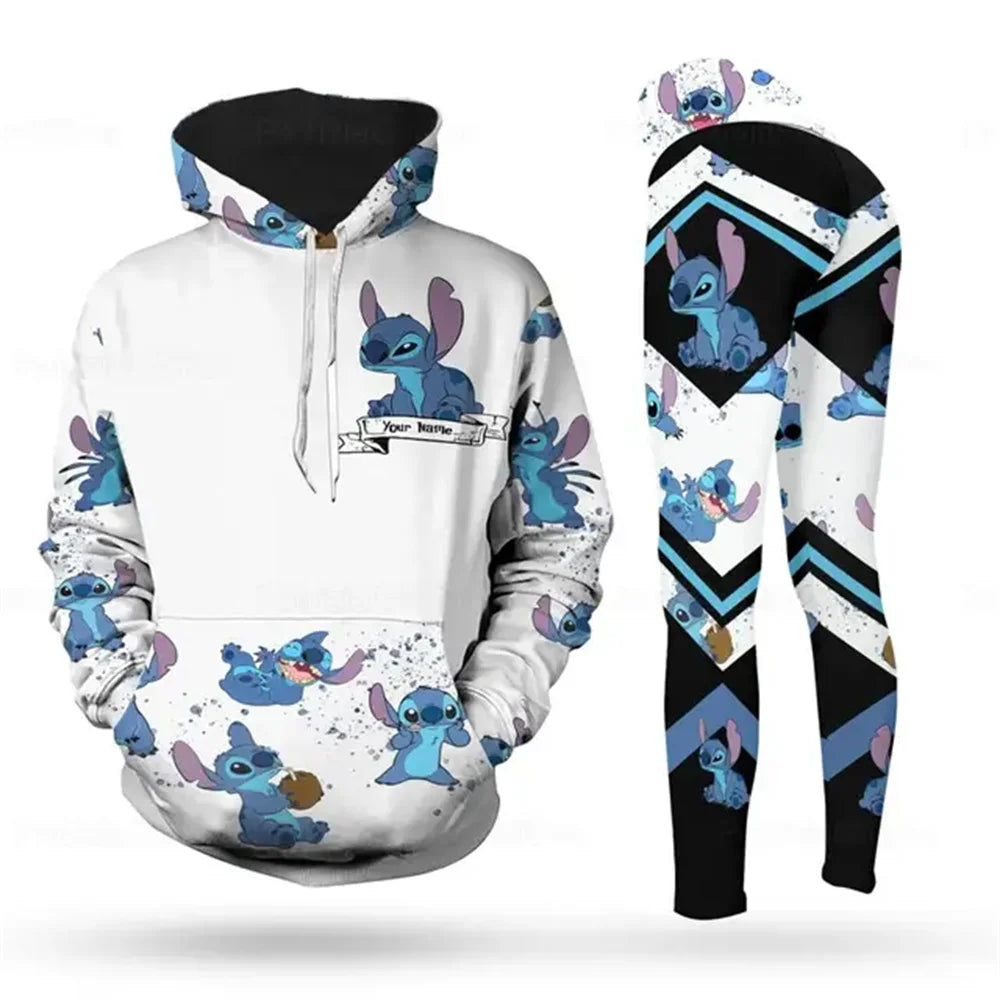 Customized Name Mickey Hoodie Women Hoodie Set Mickey Yoga Pants Sweatpants Women Disney Yoga Hoodie Leggings Fashion Sportswear